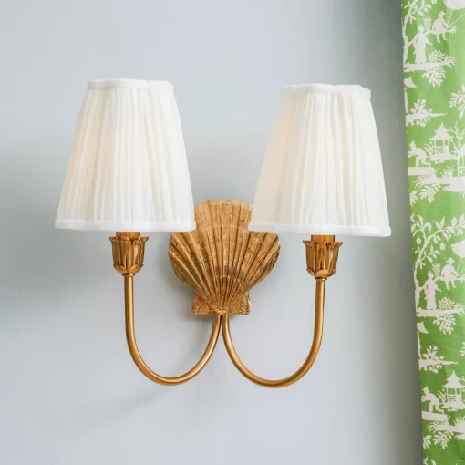 Mrs. Alice Marina Rechargeable Double Wall Light with Cream Shades (14cm)< Rechargeable Table Lamps | Wall Lighting