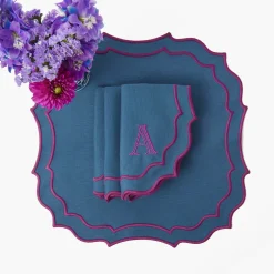 Mrs. Alice Marlene Blue & Purple Napkins (Set of 4)< Napkins | Mrs. Alice Monogram