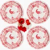 Mrs. Alice Martha Red Dinner & Starter Plates (Set of 8)< Crockery Sets