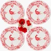 Mrs. Alice Martha Red Dinner Plates (Set of 4)< Dinner Plates | Crockery Sets