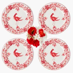 Mrs. Alice Martha Red Starter Plates (Set of 4)< Starter Plates | Crockery Sets