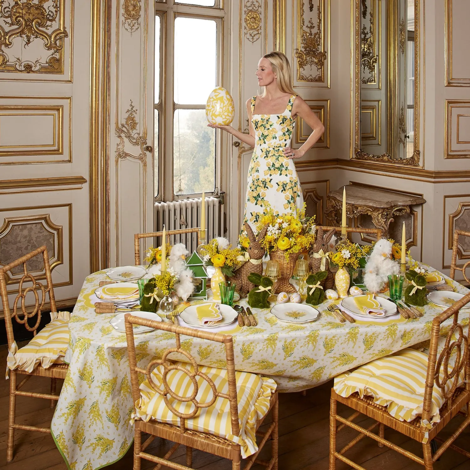 Mrs. Alice Mimosa Tablecloth< Tablecloths | For The Hostess