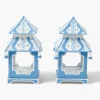 Mrs. Alice Mini Blue Ikat Pagoda Lantern (Pair)< Summer Candleware | Pagodas & Lanterns