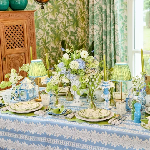 Mrs. Alice Mini Blue Ikat Pagoda Lantern (Pair)< Summer Candleware | Pagodas & Lanterns