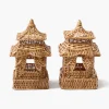 Mrs. Alice Mini Bow Rattan Pagoda Lanterns (Pair)< Spring Decorations | Pagodas & Lanterns