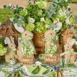 Mrs. Alice Mini Bow Rattan Pagoda Lanterns (Pair)< Spring Decorations | Pagodas & Lanterns