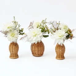 Mrs. Alice Mini Natural Rattan Vase (Set of 3)< Vases | Vases & Planters