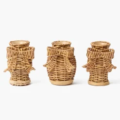 Mrs. Alice Mini Rattan Bow Vases (Set of 3)< Vases | Vases & Planters