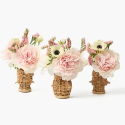 Mrs. Alice Mini Rattan Bow Vases (Set of 3)< Vases | Vases & Planters
