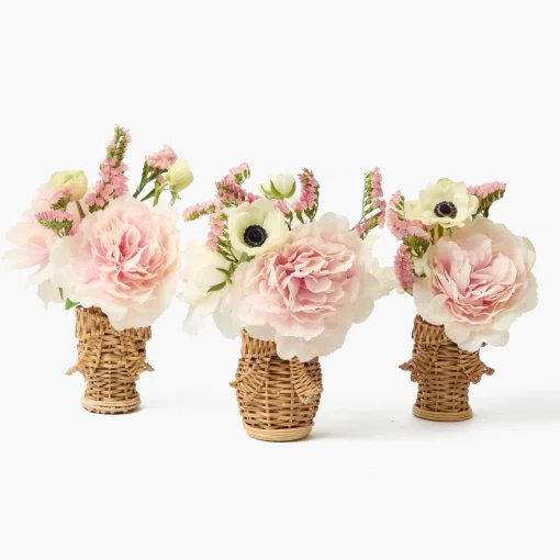 Mrs. Alice Mini Rattan Bow Vases (Set of 3)< Vases | Vases & Planters