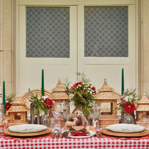 Mrs. Alice Mini Rattan Reindeer (Pair) - 20cm< Christmas Decorations