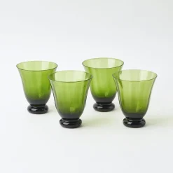 Mrs. Alice Moss Green Tulip Glasses (Set of 4)< Summer Glassware | Glasses