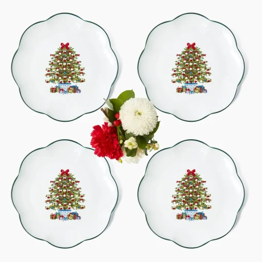 Mrs. Alice Christmas Tree Starter Plate (Set of 4)< Starter Plates | Crockery Sets