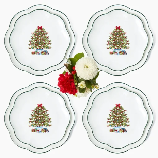 Mrs. Alice Christmas Tree Dinner & Starter Plates (Set of 8)< Crockery Sets
