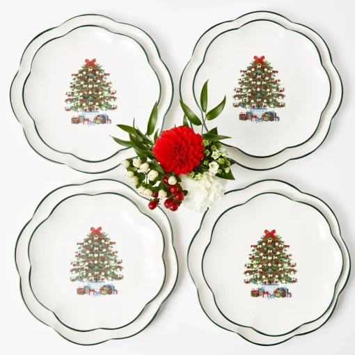 Mrs. Alice Christmas Tree Starter Plate (Set of 4)< Starter Plates | Crockery Sets
