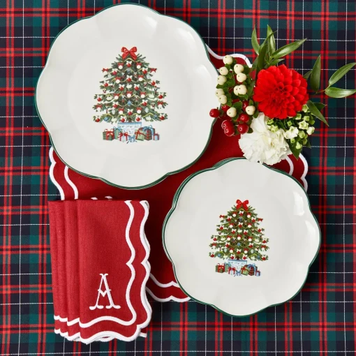 Mrs. Alice Christmas Tree Starter Plate (Set of 4)< Starter Plates | Crockery Sets
