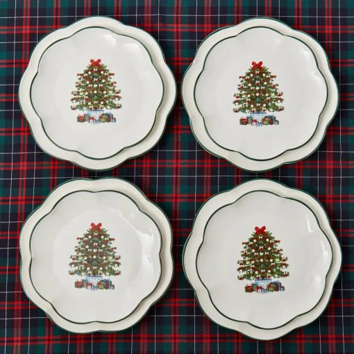 Mrs. Alice Christmas Tree Starter Plate (Set of 4)< Starter Plates | Crockery Sets
