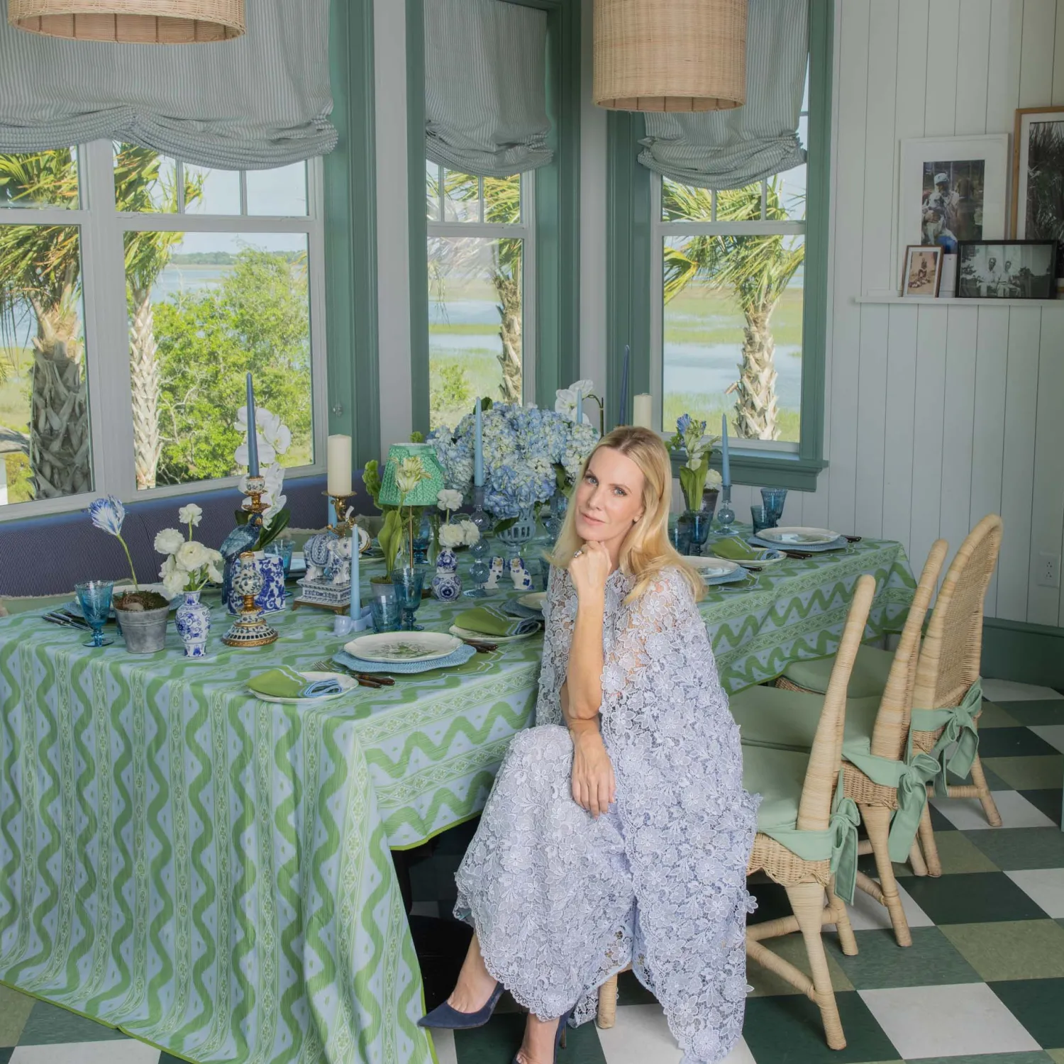 Mrs. Alice Handpainted Green Tulip< Year-round Decorations | Forever Blooms