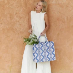 Mrs. Alice Tote Bag (Blue Ikat)< Mrs. Alice Tote Bags | For Her