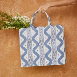 Mrs. Alice Tote Bag (Blue Ikat)< Mrs. Alice Tote Bags | For Her