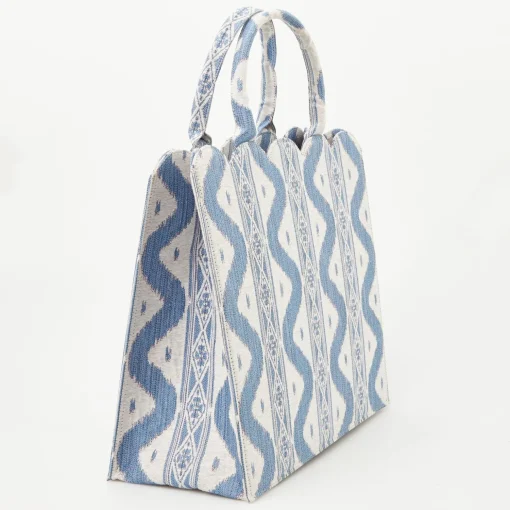 Mrs. Alice Tote Bag (Blue Ikat)< Mrs. Alice Tote Bags | For Her