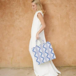 Mrs. Alice Tote Bag (Blue Ikat)< Mrs. Alice Tote Bags | For Her