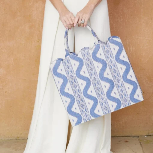 Mrs. Alice Tote Bag (Blue Ikat)< Mrs. Alice Tote Bags | For Her