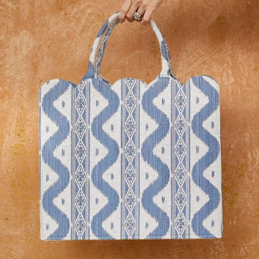 Mrs. Alice Tote Bag (Blue Ikat)< Mrs. Alice Tote Bags | For Her