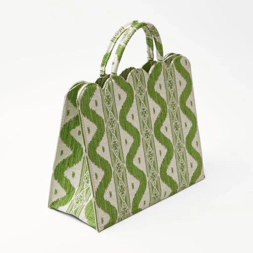 Mrs. Alice Tote Bag (Green Ikat)< Mrs. Alice Tote Bags | For Her