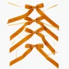 Mrs. Alice Mustard Velvet Bows (Set of 4) - 20cm< Napkin Rings & Bows