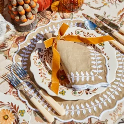 Mrs. Alice Mustard Velvet Bows (Set of 4) - 20cm< Napkin Rings & Bows