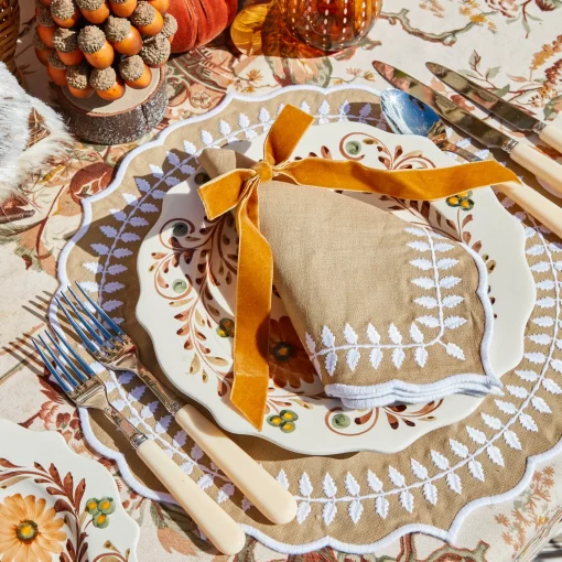 Mrs. Alice Mustard Velvet Bows (Set of 4) - 20cm< Napkin Rings & Bows