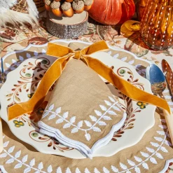 Mrs. Alice Mustard Velvet Bows (Set of 4) - 20cm< Napkin Rings & Bows