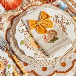 Mrs. Alice Mustard Velvet Napkin Bows (Set of 4)< Napkin Rings & Bows