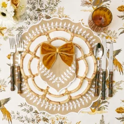 Mrs. Alice Mustard Velvet Napkin Bows (Set of 4)< Napkin Rings & Bows