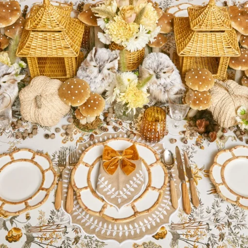 Mrs. Alice Mustard Velvet Napkin Bows (Set of 4)< Napkin Rings & Bows