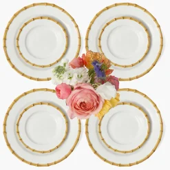 Mrs. Alice Nancy Bamboo Dinner & Starter Plates (Set of 8)< Summer Crockery | Crockery Sets