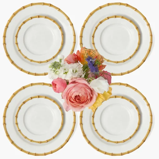 Mrs. Alice Nancy Bamboo Dinner & Starter Plates (Set of 8)< Summer Crockery | Crockery Sets