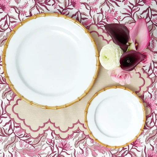 Mrs. Alice Nancy Bamboo Dinner & Starter Plates (Set of 8)< Summer Crockery | Crockery Sets