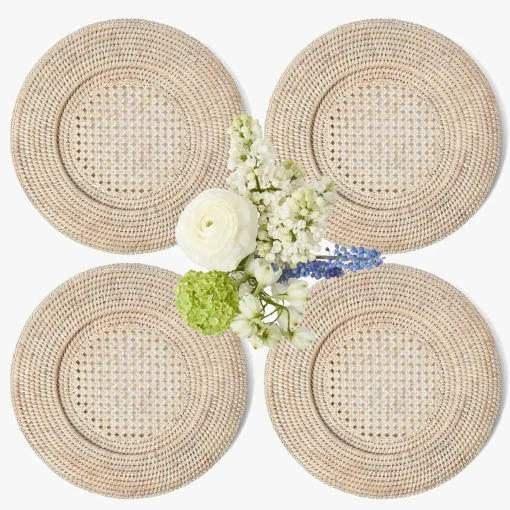 Mrs. Alice Natural Rattan Charger Plates (Set of 4)< Summer Table Linen | Placemats