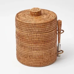 Mrs. Alice Natural Rattan Ice Bucket< For The Hostess | For The Rattan Lover