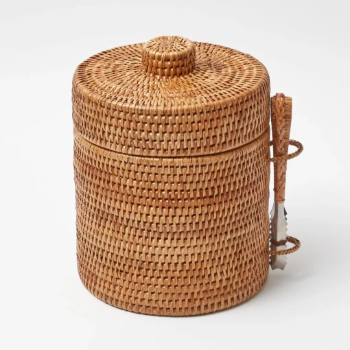 Mrs. Alice Natural Rattan Ice Bucket< For The Hostess | For The Rattan Lover
