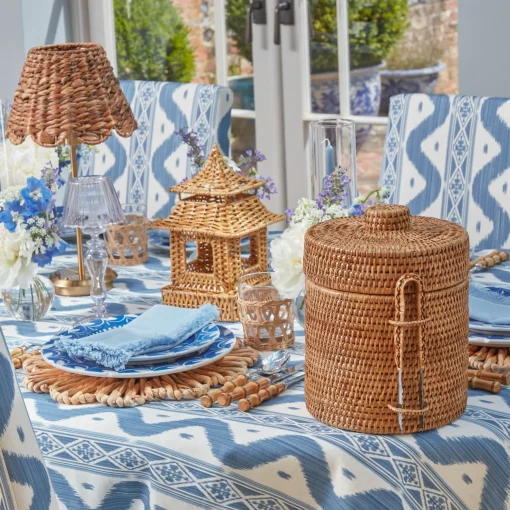 Mrs. Alice Natural Rattan Ice Bucket< For The Hostess | For The Rattan Lover