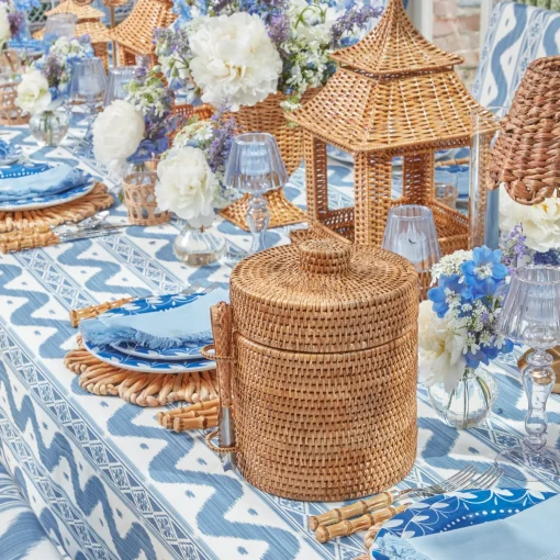 Mrs. Alice Natural Rattan Ice Bucket< For The Hostess | For The Rattan Lover