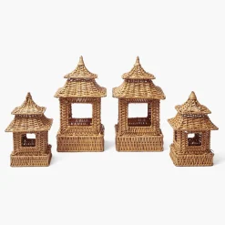 Mrs. Alice Natural Rattan Pagoda Lantern Set< Year-round Decorations | Spring Decorations