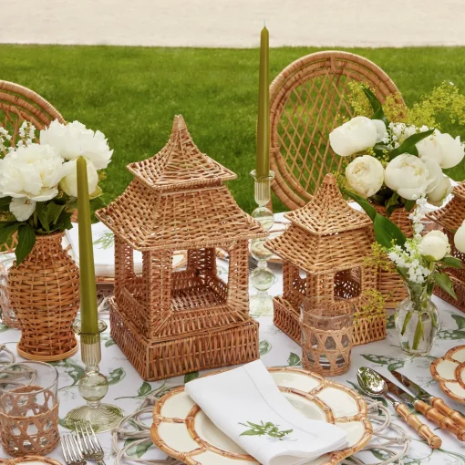 Mrs. Alice Natural Rattan Pagoda Lantern Set< Year-round Decorations | Spring Decorations