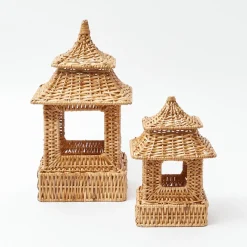 Mrs. Alice Natural Rattan Pagoda Lantern Set< Year-round Decorations | Spring Decorations