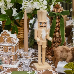 Mrs. Alice Natural Wood Nutcracker (Pair)< Christmas Decorations