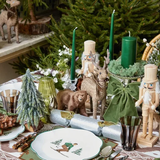 Mrs. Alice Natural Wood Nutcracker (Pair)< Christmas Decorations