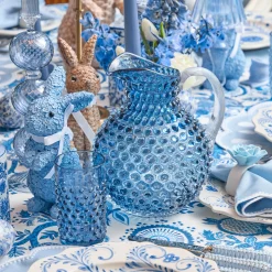 Mrs. Alice Navy Hobnail Glasses & Jug Set< Glassware Sets | For The Homemaker